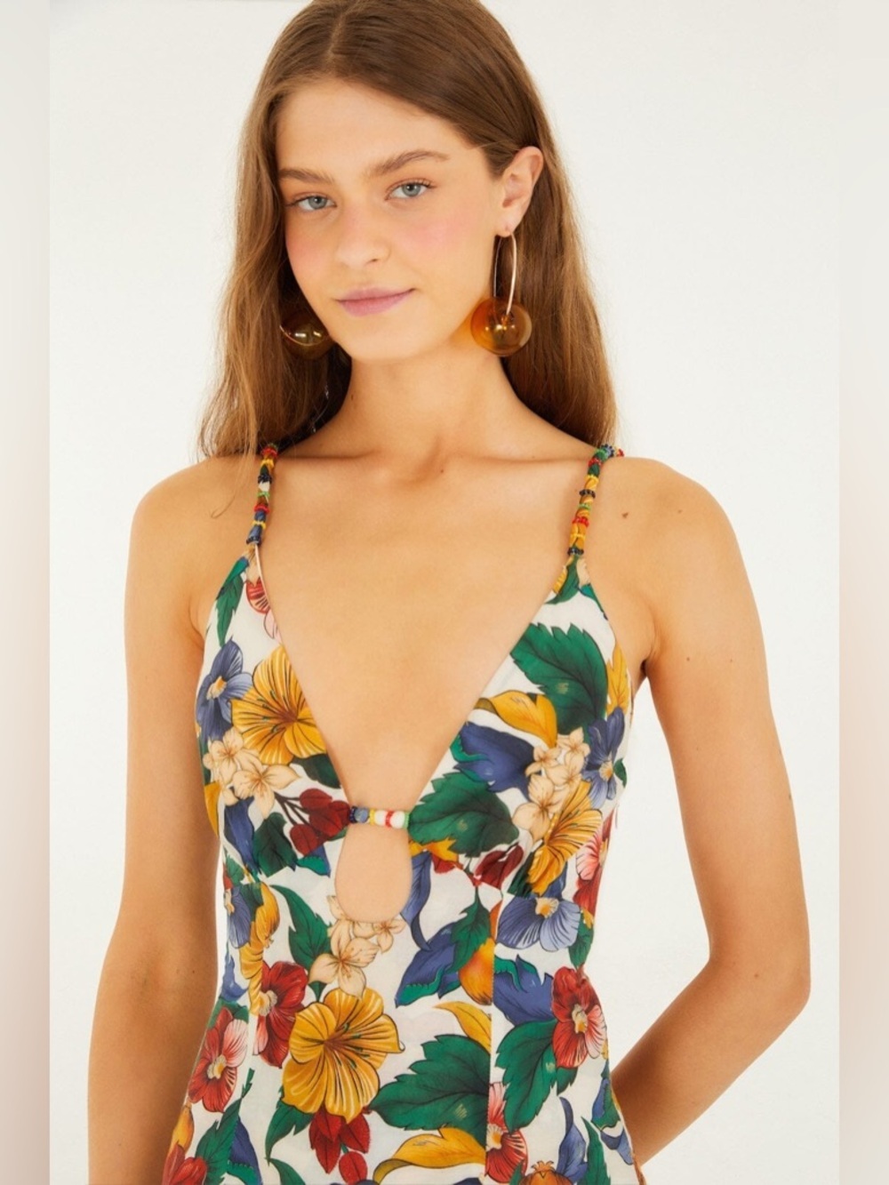 Farm Rio: Off-White Tropi Embroidered Maxi Dress - Picture 3 of 11